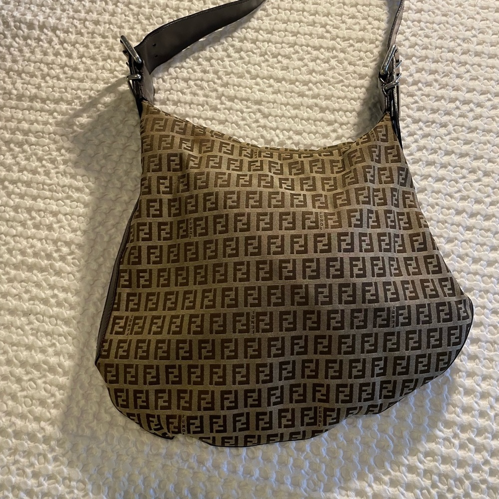 Fendi vintage zip Zucca canvas hobo bag
